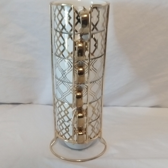World Market Geometric Gold and White Mug Set - Picture 9 of 9